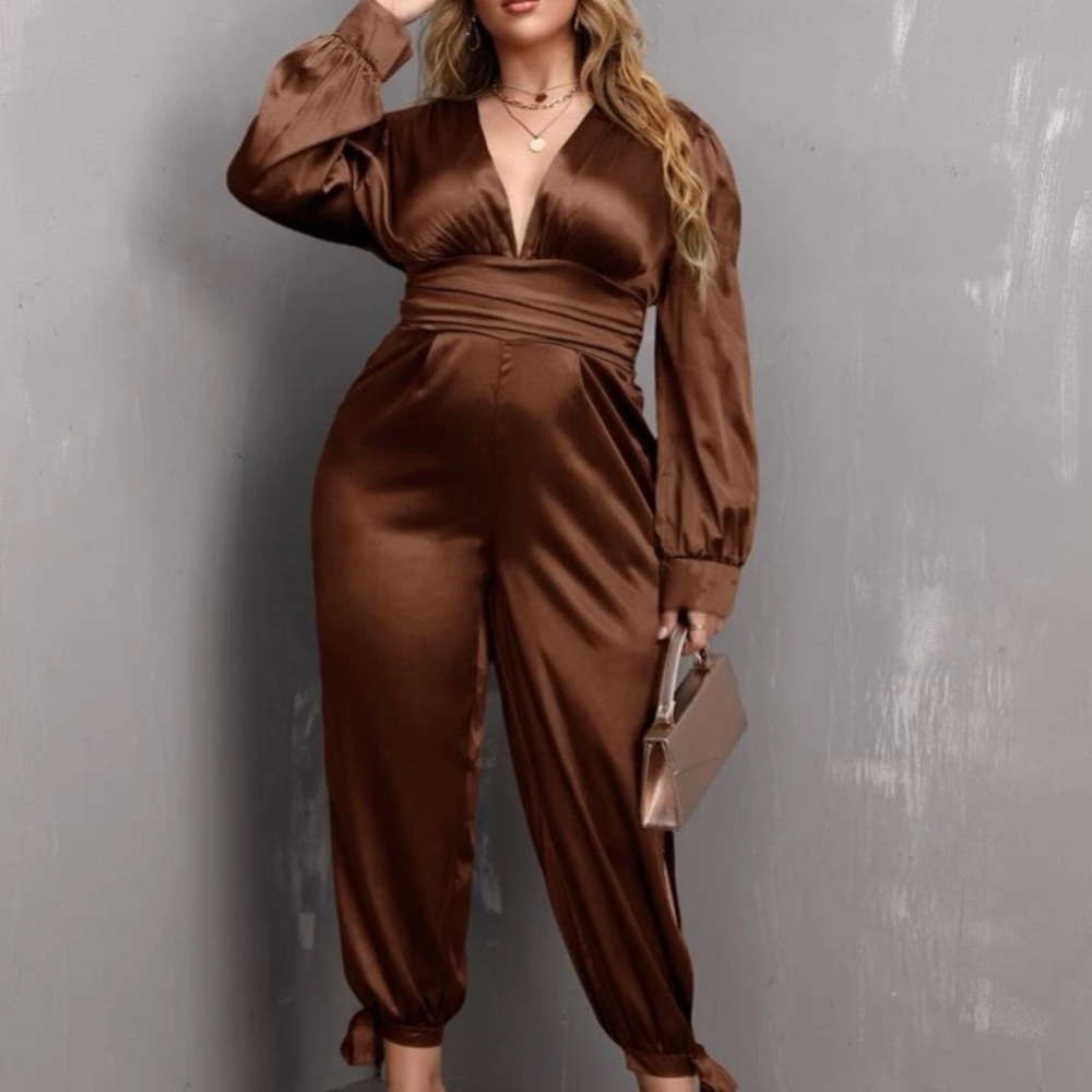 Brown silk jumper